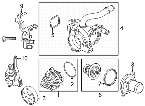 2022 Ford Maverick Water Pump Thermostat Diagram for K2GZ-8575-C