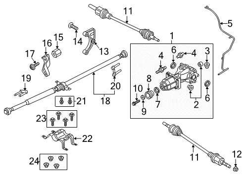 2017 Lincoln MKX Axle Components - Rear Support Bracket Nut Diagram for -W713853-S442