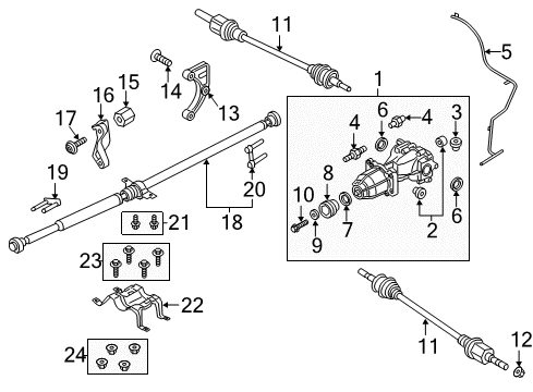 2017 Lincoln MKX Axle Components - Rear Differential Assembly Vent Diagram for 2L1Z-4022-BA