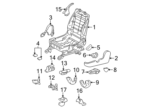 2007 Toyota Corolla Tracks & Components Seat Adjust Assembly Diagram for 71120-02010