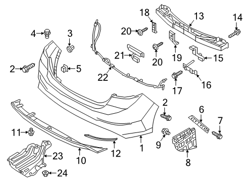 2017 Hyundai Elantra Rear Bumper Cover Assembly-Rear Bumper Under Diagram for 86690-F2000