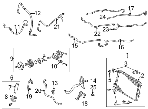 2003 Toyota Sequoia A/C Condenser, Compressor & Lines Compressor Stay Diagram for 88433-0C010