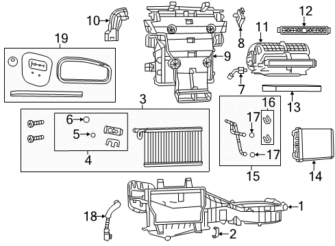 2015 Dodge Durango Air Conditioner Air Conditioning And Heater Actuator Diagram for 68224197AA
