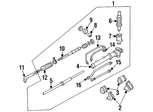 1995 Ford Aspire Steering Column, Steering Wheel & Trim, Steering Gear & Linkage Gear Assembly Insulator Diagram for F4BZ3C716B
