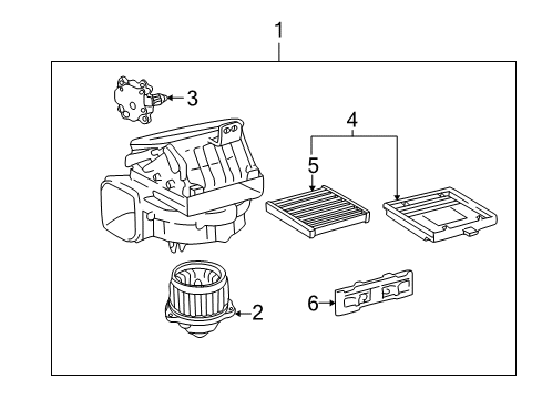 2010 Lexus SC430 Blower Motor & Fan Blower Assembly Diagram for 87130-24051