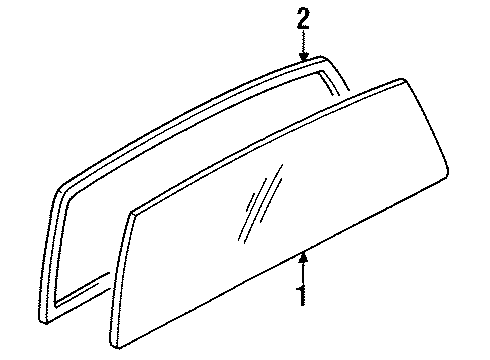 1993 Nissan D21 Back Glass WEATHERSTRIP-Back Window Diagram for 79710-1S500