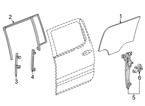 2015 Cadillac Escalade ESV Rear Door Window Channel Diagram for 84010825