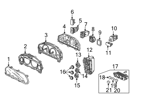 2003 Honda Civic A/C & Heater Control Units Control Assy., Heater Diagram for 79500-S5D-A02