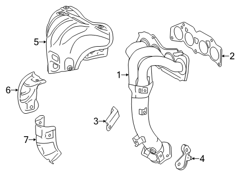 2016 Toyota Highlander Exhaust Manifold Exhaust Manifold Sub-Assembly, Right Diagram for 17140-31410