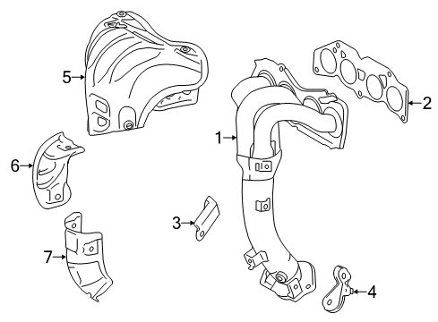 2016 Toyota Highlander Exhaust Manifold Heat Shield Diagram for 17169-0V010