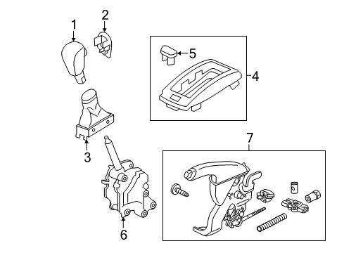 2012 Acura TL Gear Shift Control - AT Bracket Set, Select Lever Diagram for 54200-TK4-A83