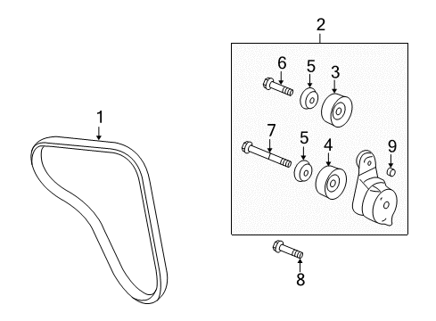 2013 Acura ZDX Belts & Pulleys Belt, Compressor Diagram for 56992-RV0-A04