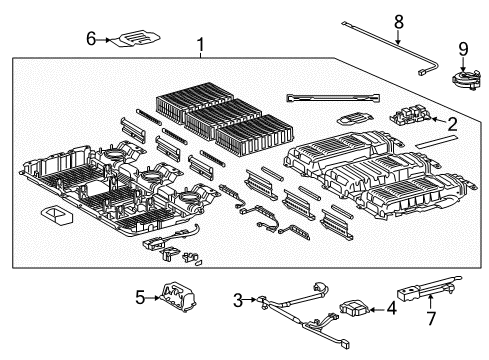 2015 Toyota Highlander Battery Panel, Hv Battery Shield Diagram for G92QA-48010