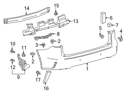 2020 Lexus RX450hL Rear Bumper Reflector Assembly, Reflex Diagram for 81920-48050