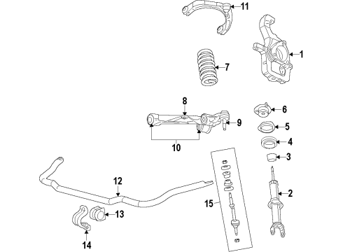 2009 Dodge Ram 1500 Front Suspension Components, Lower Control Arm, Upper Control Arm, Stabilizer Bar Bar-Front Diagram for 55398938AC