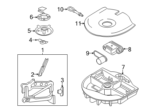 2019 Lincoln MKZ Jack & Components Lug Wrench Retainer Diagram for ES7Z-17091-A