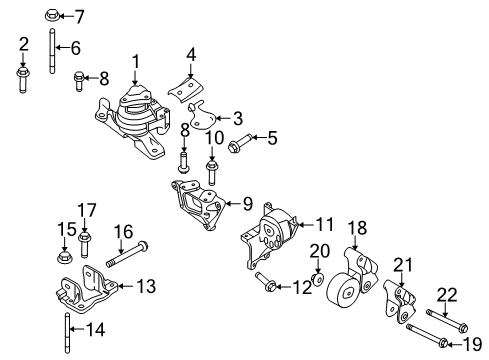 2009 Mercury Sable Engine & Trans Mounting Support Nut Diagram for -W712419-S439