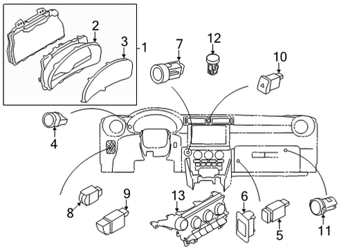 2022 Toyota GR86 Cluster & Switches, Instrument Panel Power Outlet Diagram for SU003-08515