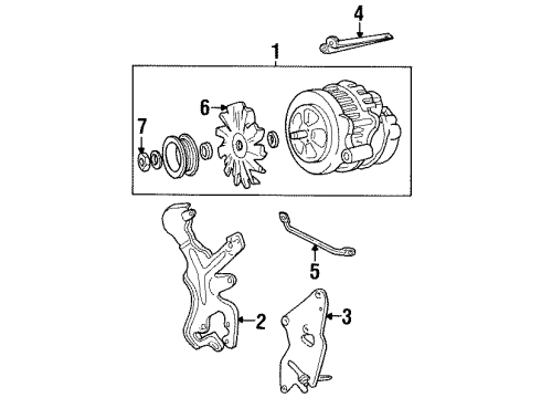 1992 Chevrolet K3500 Alternator GENERATOR Assembly (Remanufacture) Diagram for 10463392