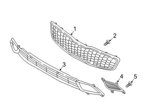 2018 Kia Forte5 Grille & Components Cover-BLANKING Front Fog Diagram for 86564A7800