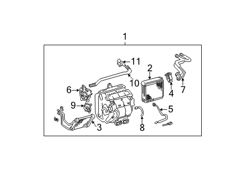2002 Toyota Camry Air Conditioner Radiator Assy, Air Conditioner Diagram for 87050-06222