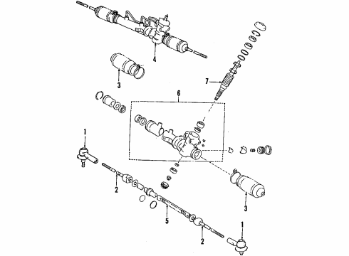 2001 Chevrolet Prizm P/S Pump & Hoses, Steering Gear & Linkage Seal Kit, Steering Gear Rack Diagram for 94858657