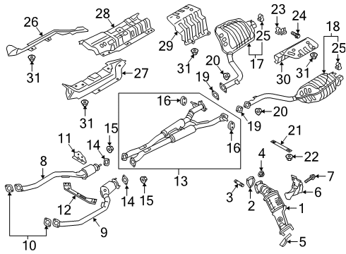 2019 Kia K900 Exhaust Components Gasket-Exhaust Pipe Diagram for 287512V000