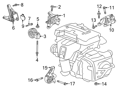 2018 Buick Envision Engine & Trans Mounting Rear Transmission Mount Diagram for 84141322