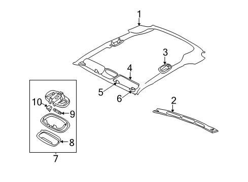 2004 Jeep Liberty Interior Trim - Roof Switch-SUNROOF Diagram for 5GM78TL2AA