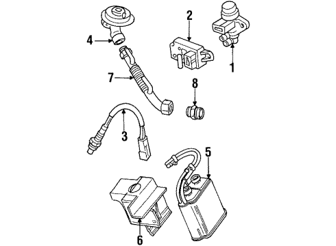 1996 Ford Crown Victoria Emission Components EGR Valve Diagram for 2U2Z-9D475-BA