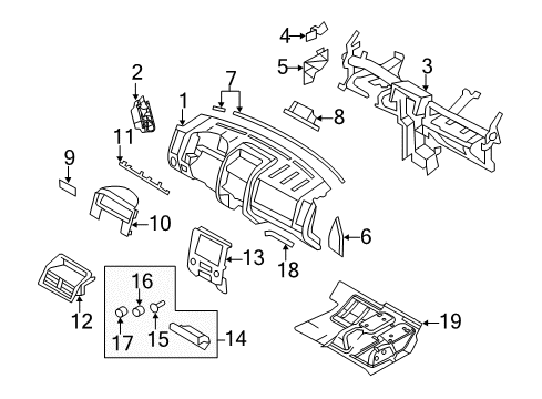 2009 Ford Escape Instrument Panel Corner Trim Diagram for 8L8Z-7804480-AA