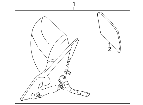 2008 Cadillac SRX Outside Mirrors Mirror Assembly Diagram for 15807454