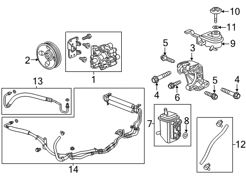 2010 Chevrolet Equinox P/S Pump & Hoses, Steering Gear & Linkage Reservoir Kit, P/S Fluid Diagram for 19210059