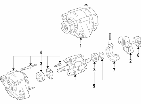 2001 Toyota Camry Alternator Rotor Diagram for 27330-16390