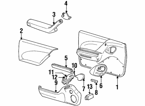 1994 Pontiac Bonneville Door & Components Switch Asm-Side Window *Gray M D Diagram for 25559812