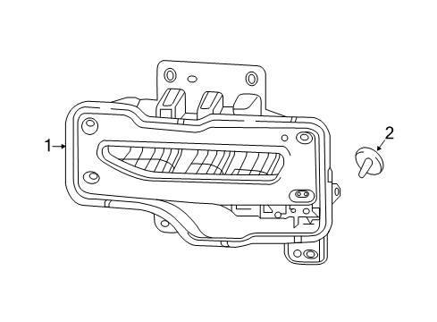 2019 GMC Sierra 1500 Front Lamps - Fog Lamps Fog Lamp Assembly Diagram for 23381984