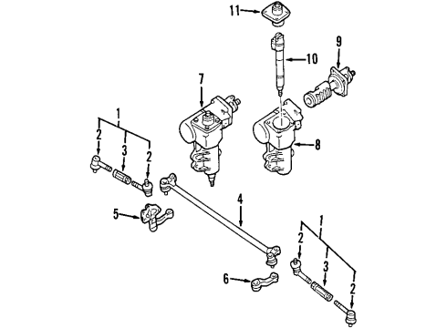 2000 Nissan Frontier P/S Pump & Hoses, Steering Gear & Linkage Arm Kit-Pitman Diagram for 48502-8B420