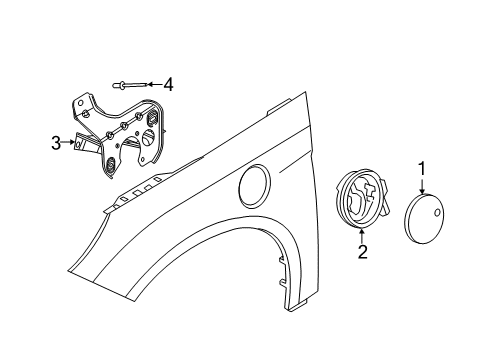 2013 Ford Focus Fender & Components Charging Port Rivet Diagram for -W707638-S437