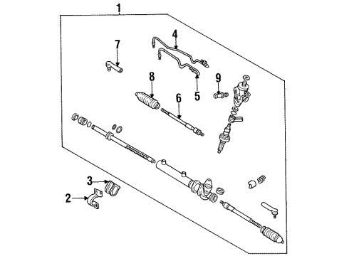 1996 Nissan Altima Steering Column & Wheel, Steering Gear & Linkage Socket Kit Diagram for 48521-2B026