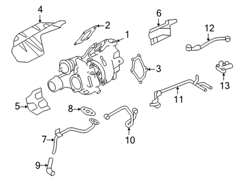 2021 Nissan GT-R Turbocharger Turbocharger Oil Hose Diagram for 15198-JF01B