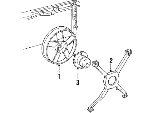 1989 Pontiac Grand Prix Cooling Fan Bracket Kit, Electric Cooling Fan Diagram for 22092045