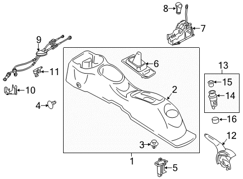 2017 Nissan Versa Parking Brake Knob-Control Lever Diagram for 32865-1HC0A