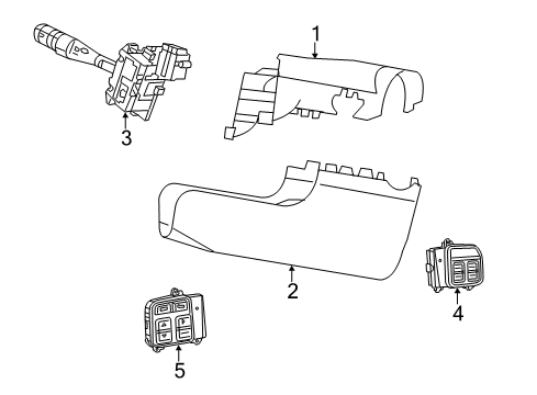 2016 Dodge Journey Switches SHROUD-Steering Column Diagram for 1RP30DX9AD