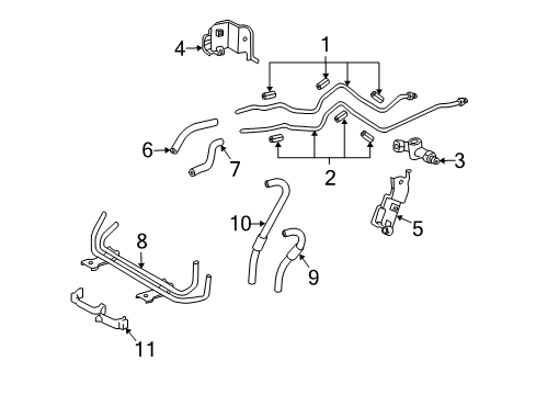 2010 Toyota FJ Cruiser Trans Oil Cooler Lines Inlet Hose Diagram for 32943-60560