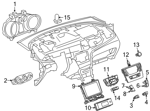 2022 Buick Encore Cluster & Switches, Instrument Panel Display System Diagram for 84988340