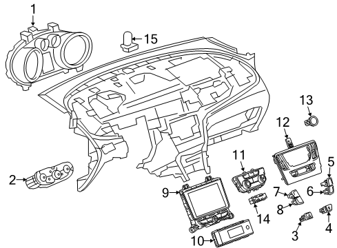 2018 Buick Encore A/C & Heater Control Units Cluster Diagram for 42539743