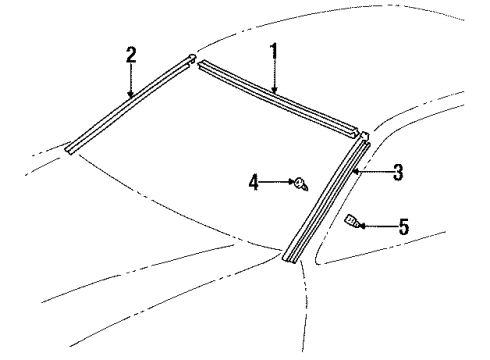 1999 Toyota Avalon Windshield - Reveal Moldings Upper Molding Diagram for 75531-07010