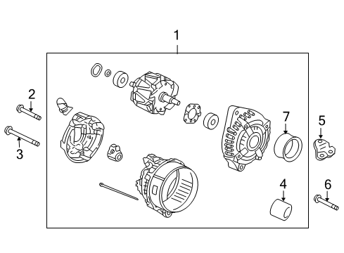 2013 Acura TL Alternator Stay, Alternator Diagram for 31113-R70-A00