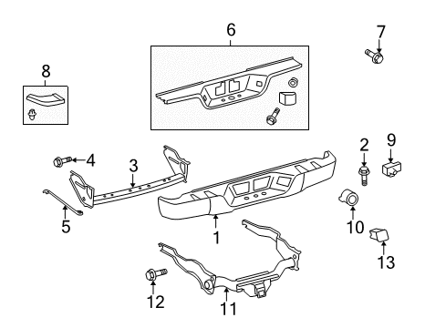 2007 Toyota Tundra Parking Aid Side Support Diagram for 52178-0C030