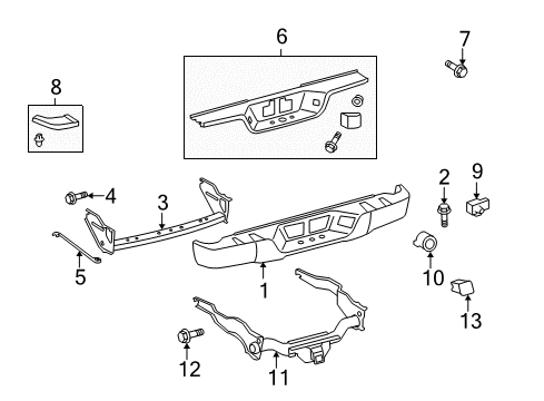 2013 Toyota Tundra Rear Bumper Trailer Hitch Diagram for PT228-34073